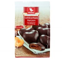 Weiss Lebkuchenherzen zartbitter mit Aprikosenfllung (150g)